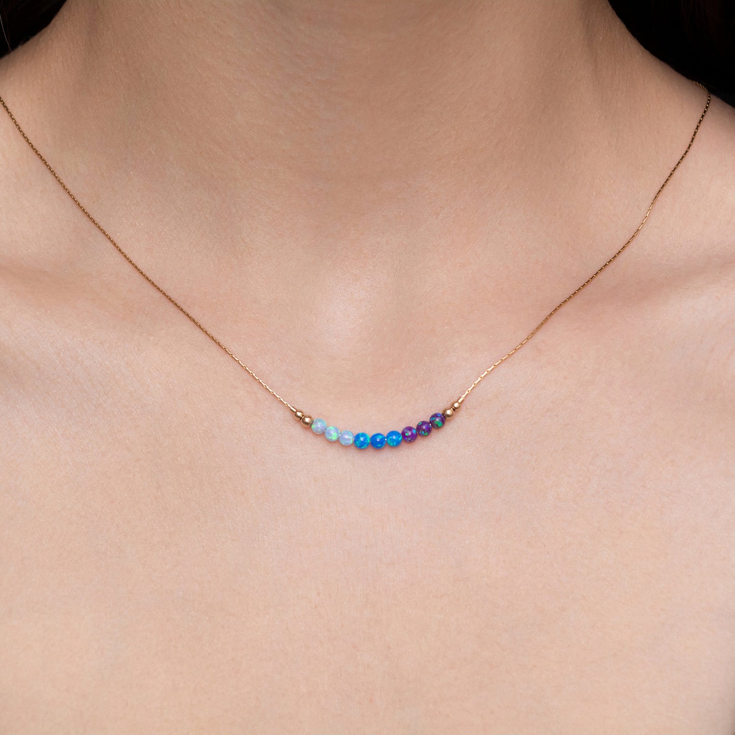 Delicate Opal Necklace in Elegant Silver or Gold-Filled