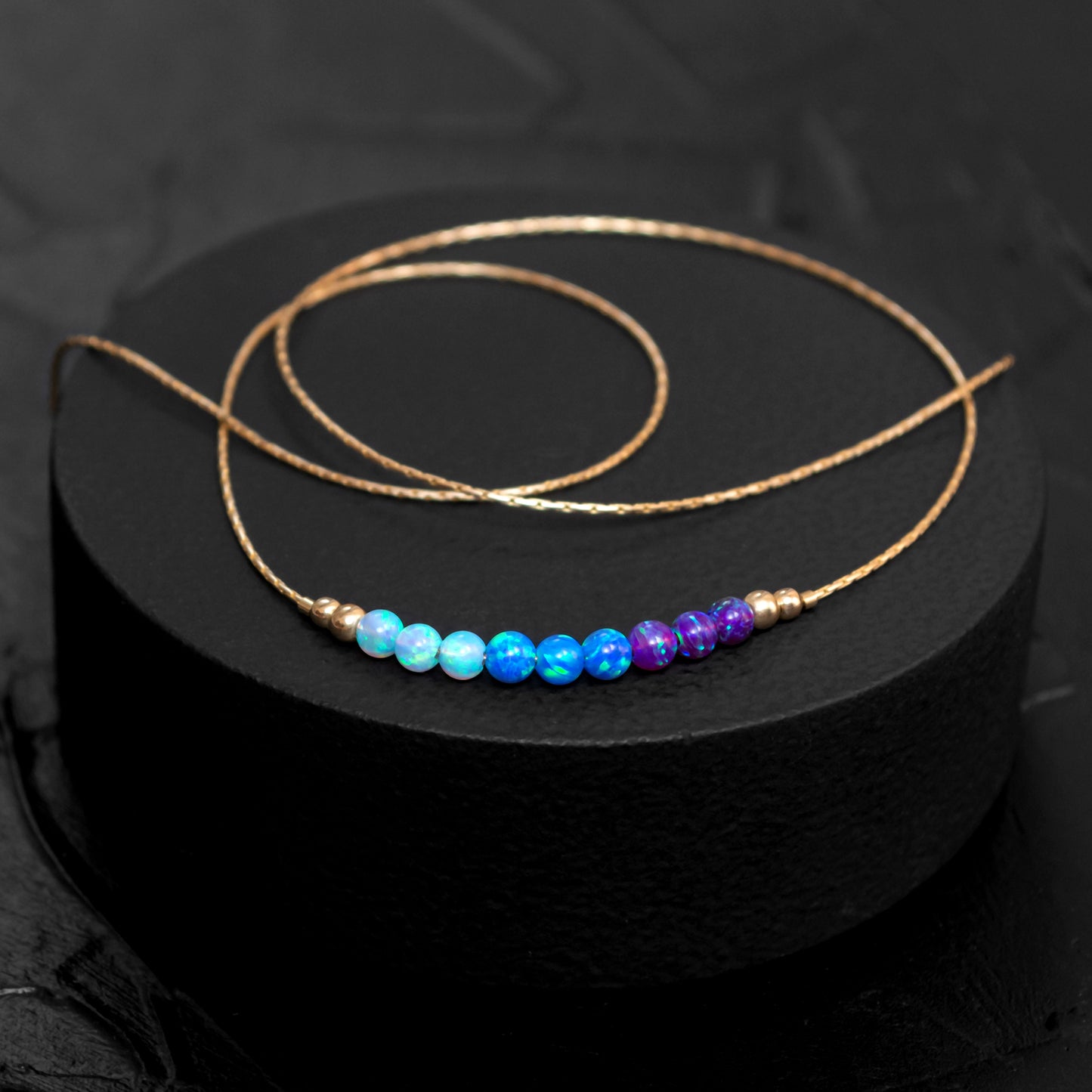 Delicate Opal Necklace in Elegant Silver or Gold-Filled