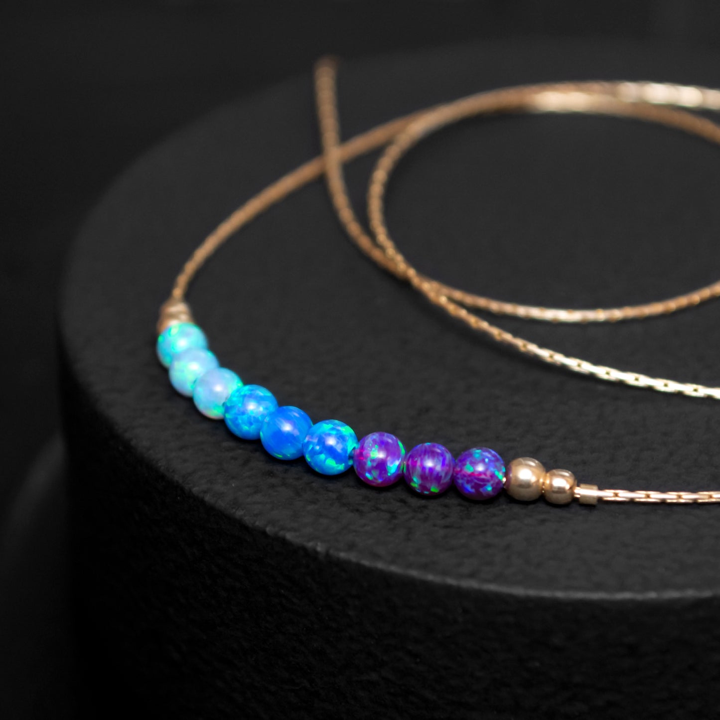 Delicate Opal Necklace in Elegant Silver or Gold-Filled