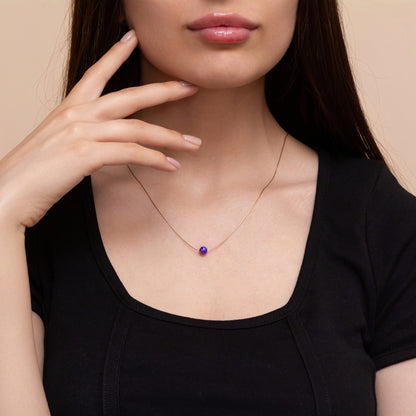 Modern and Tiny Opal Necklace in Elegant Silver or Gold-Filled Options