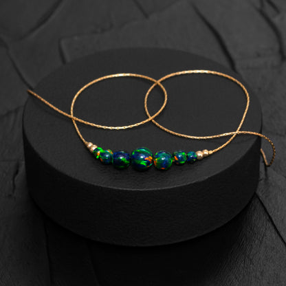 Beautifully Crafted Silver or Gold-Filled Necklace with Exquisite Opals