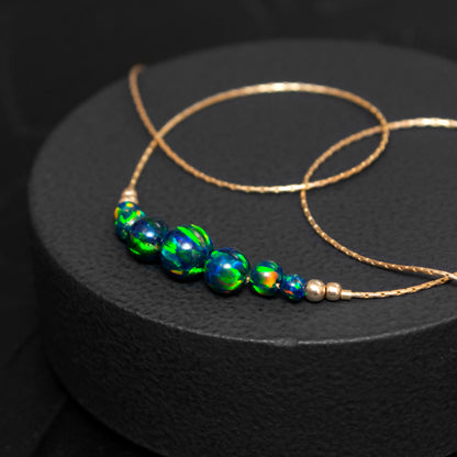 Beautifully Crafted Silver or Gold-Filled Necklace with Exquisite Opals