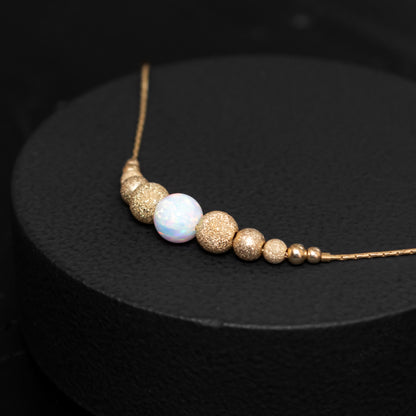 Refined and Minimalistic Silver or Gold-Filled Bracelet with Opal Accent