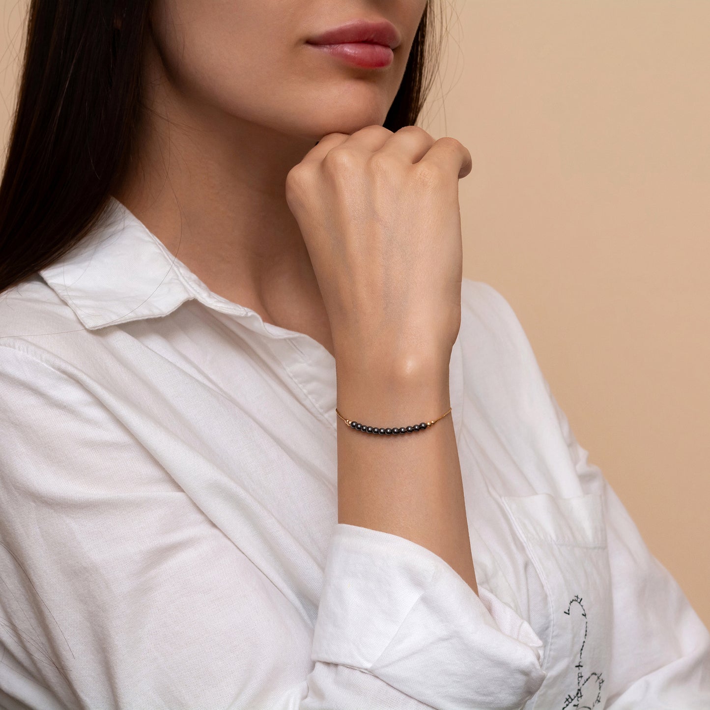 Beautifully Crafted Silver or Gold-Filled Bracelet with Exquisite Hematites