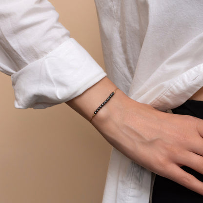 Beautifully Crafted Silver or Gold-Filled Bracelet with Exquisite Hematites