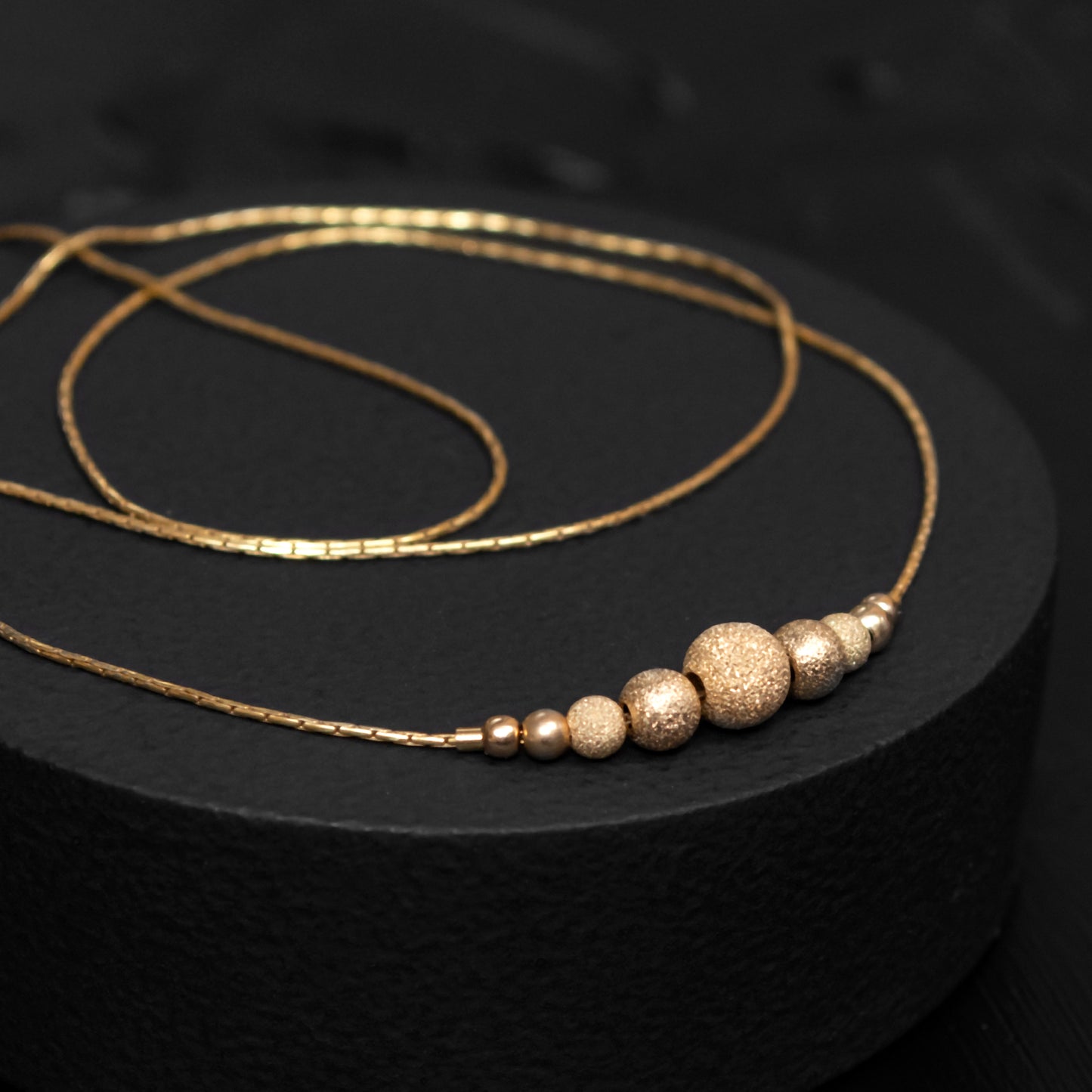 Modern Bead Necklace in Elegant Silver or Gold-Filled