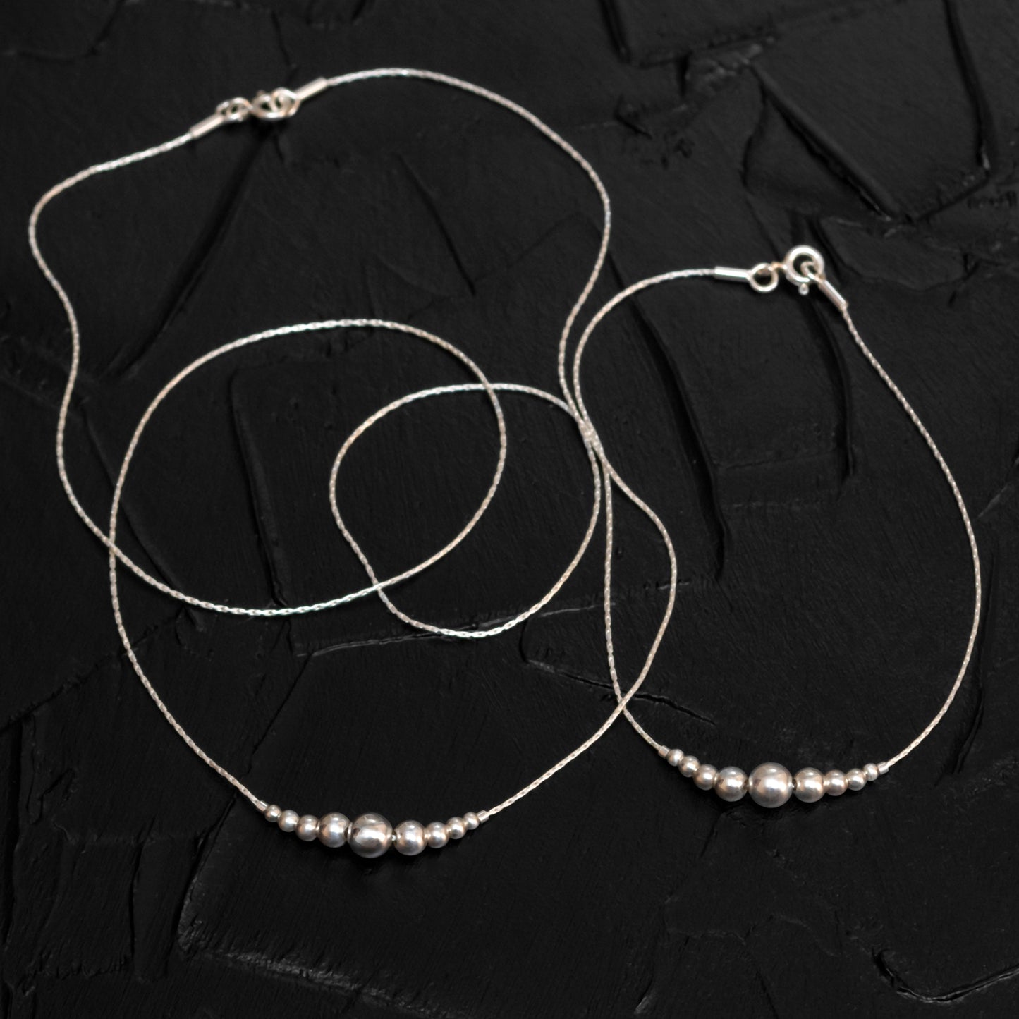 Delicate Beads Necklace and Bracelet Set in Elegant Silver or Gold-Filled