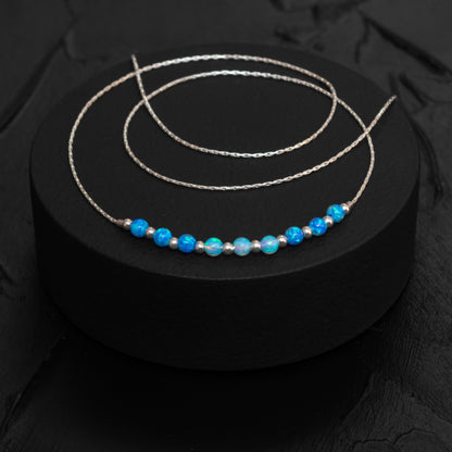 Refined and Minimalistic Silver or Gold-Filled Necklace with Opal Accents