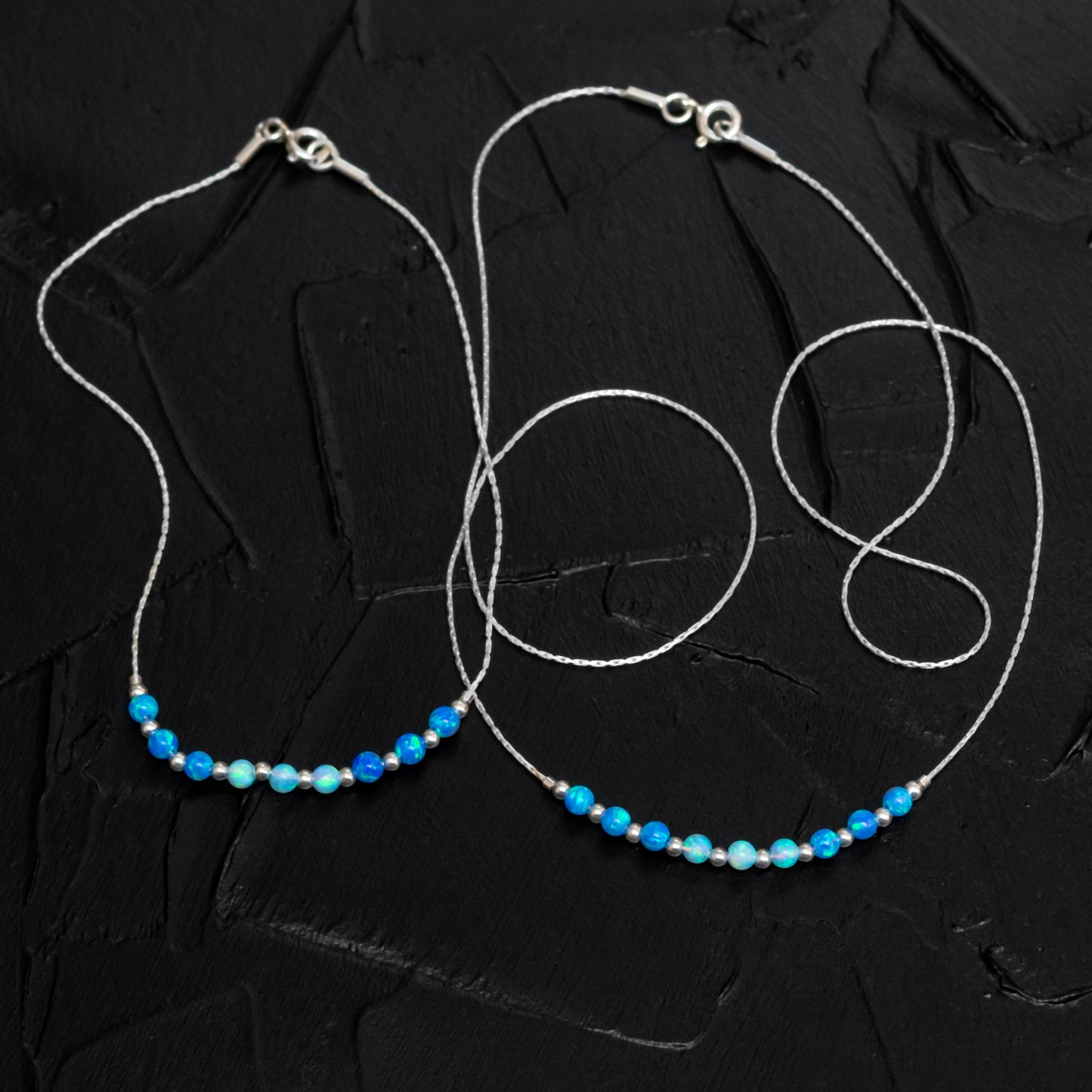 Elegant and Modern Opal Beads Necklace and Bracelet Set - Custom Silver or Gold-Filled