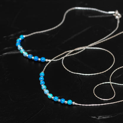 Elegant and Modern Opal Beads Necklace and Bracelet Set - Custom Silver or Gold-Filled