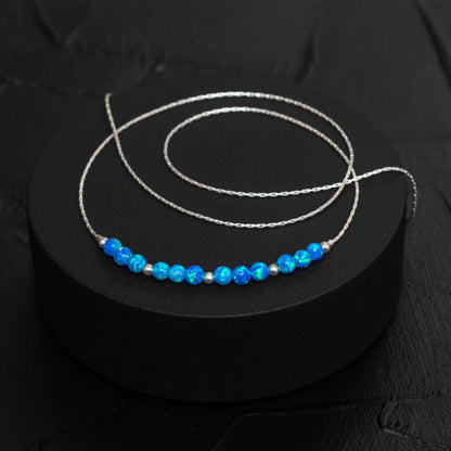 Elegant Customizable Opals Necklace in Silver or Gold-Filled