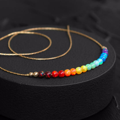 Exquisite Opal Beads Necklace - Choose Luxurious Silver or Gold-Filled Material