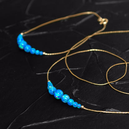 Timeless Silver or Gold-Filled Necklace and Bracelet Set with Stunning Opal Beads