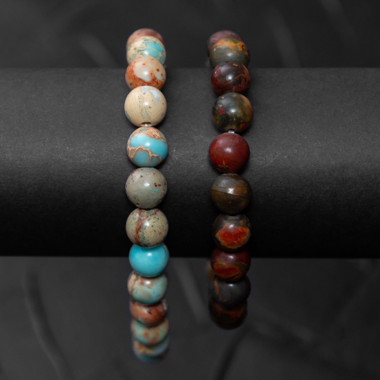 Polychrome Jasper and Imperial Jasper Bracelet Set for Men