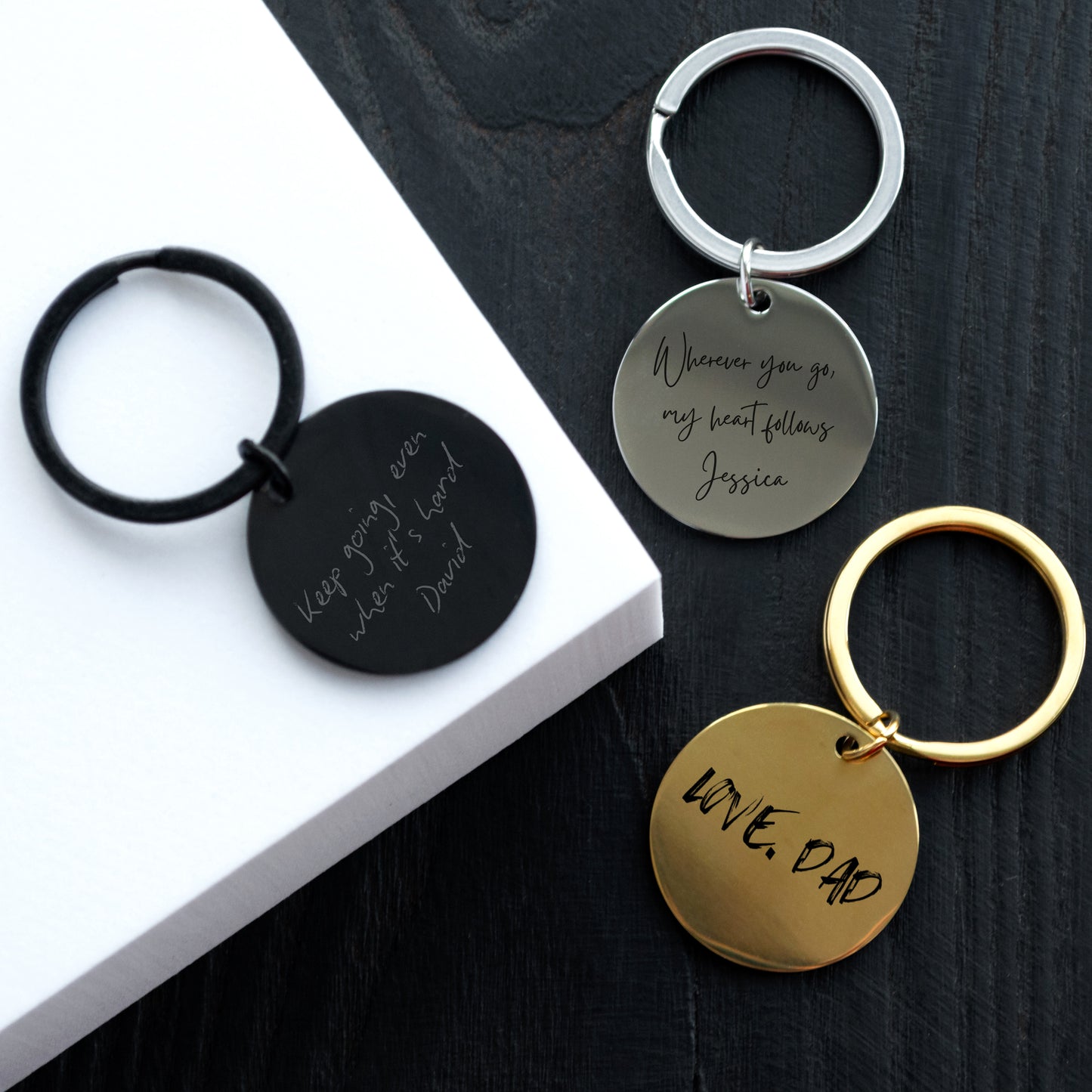 Personalized Handwriting Keychain – Custom Engraved Keepsake Gift