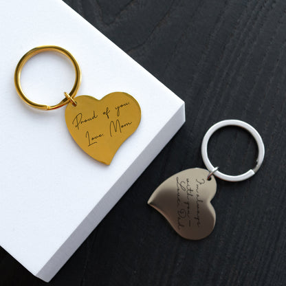 Handwriting Engraved Keychain – Custom Anniversary Keepsake