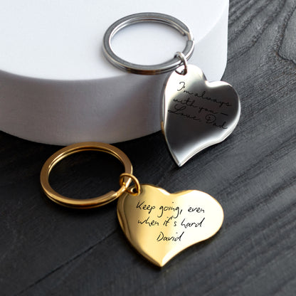 Handwriting Engraved Keychain – Custom Anniversary Keepsake