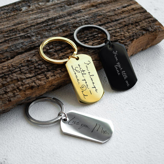 Memorial Handwriting Keychain – Engraved Sentimental Keepsake