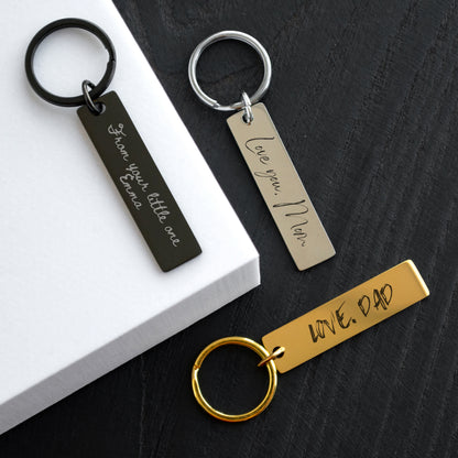 Personalized Handwriting Keychain – Custom Engraved Keepsake Gift
