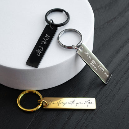 Personalized Handwriting Keychain – Custom Engraved Keepsake Gift