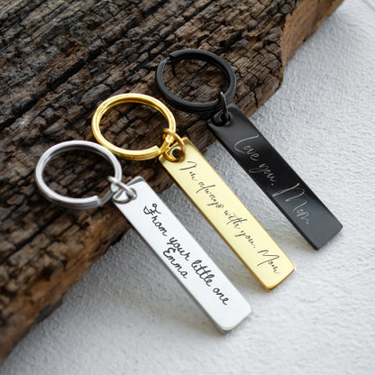 Personalized Handwriting Keychain – Custom Engraved Keepsake Gift