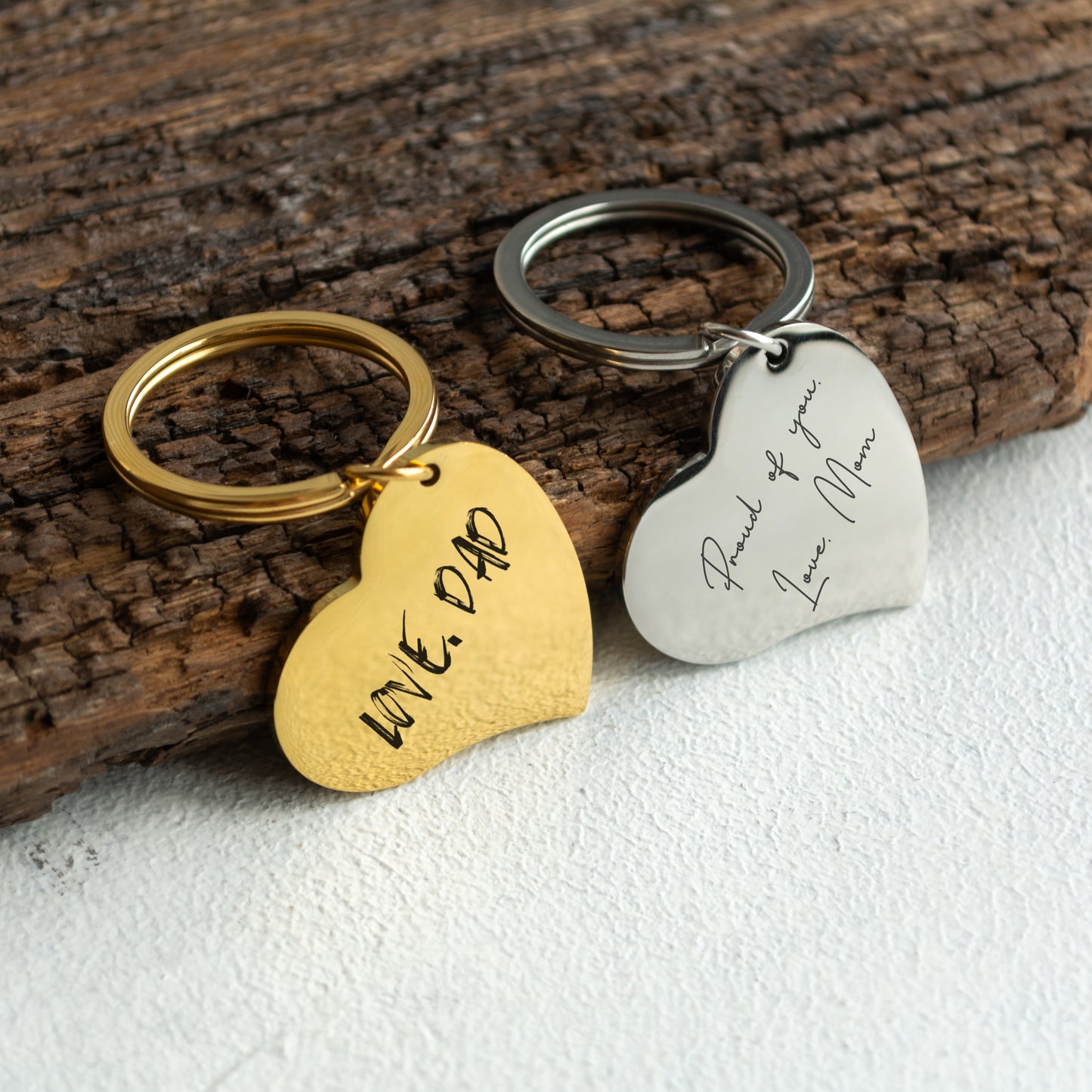 Handwriting Engraved Keychain – Custom Anniversary Keepsake