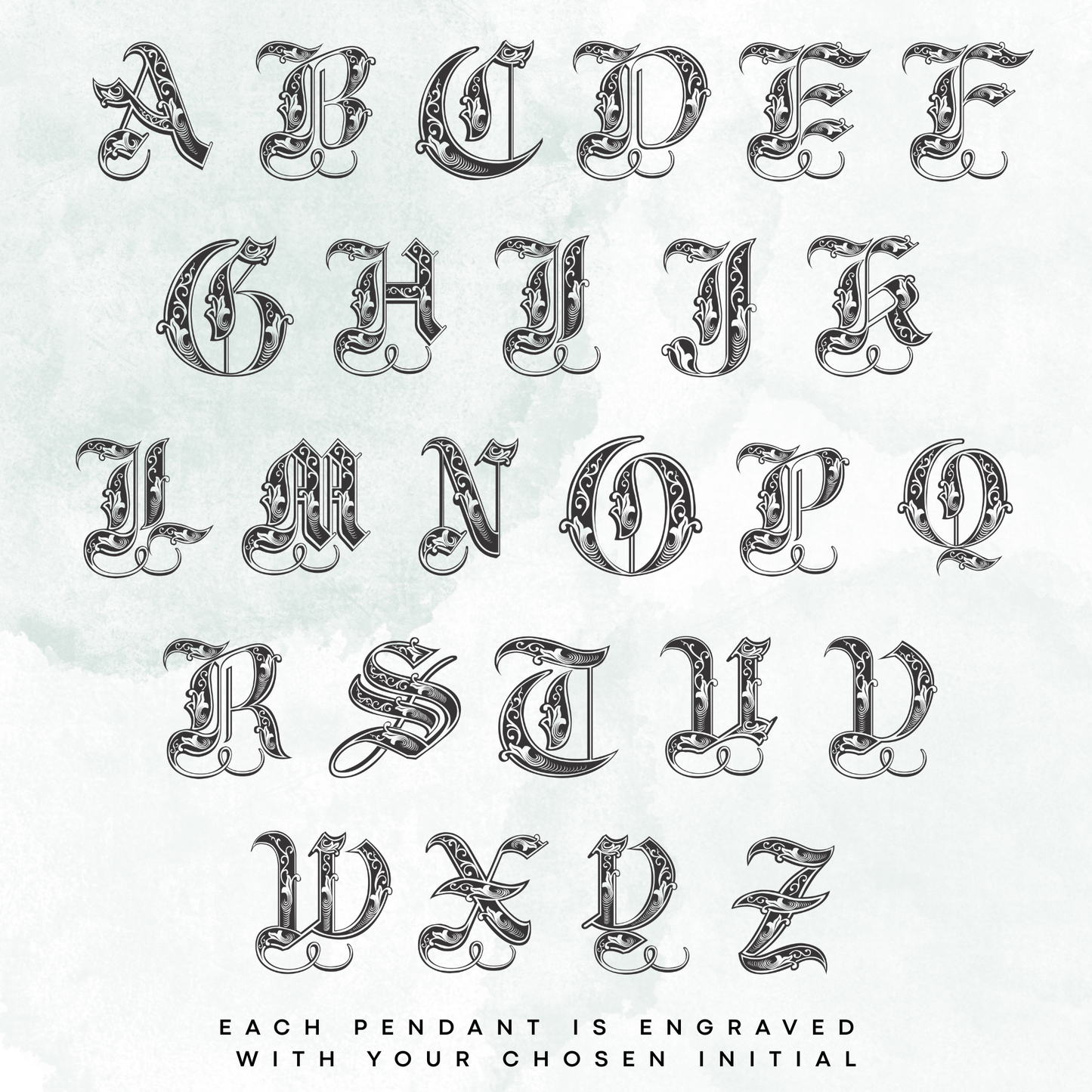 Custom Monogram Necklace – Engraved Initial Pendant