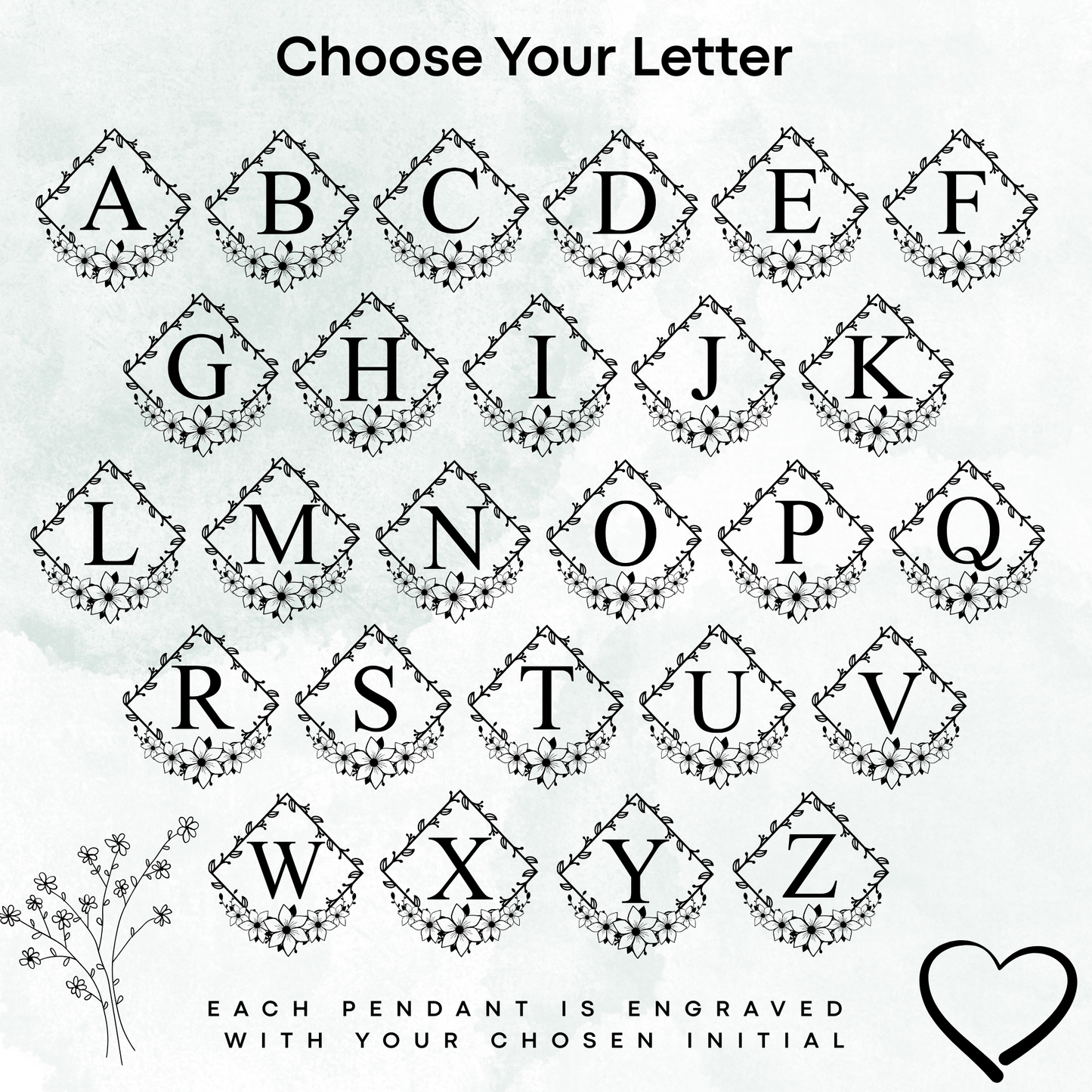 Initial Letter Necklace – Personalized Engraved Pendant