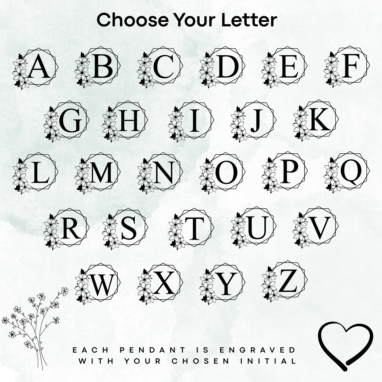 Initial Charm Necklace – Personalized Engraved Jewelry