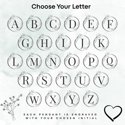 Custom Initial Necklace – Engraved Letter Pendant