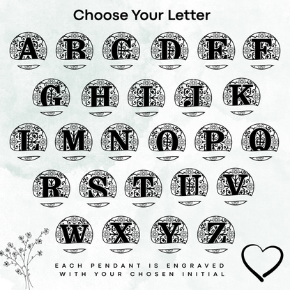 Custom Letter Necklace – Engraved Monogram Pendant