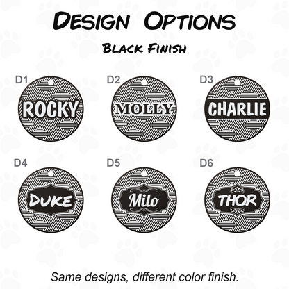 Dog Name Tag - Double Sided Engraved Pet Collar Tag