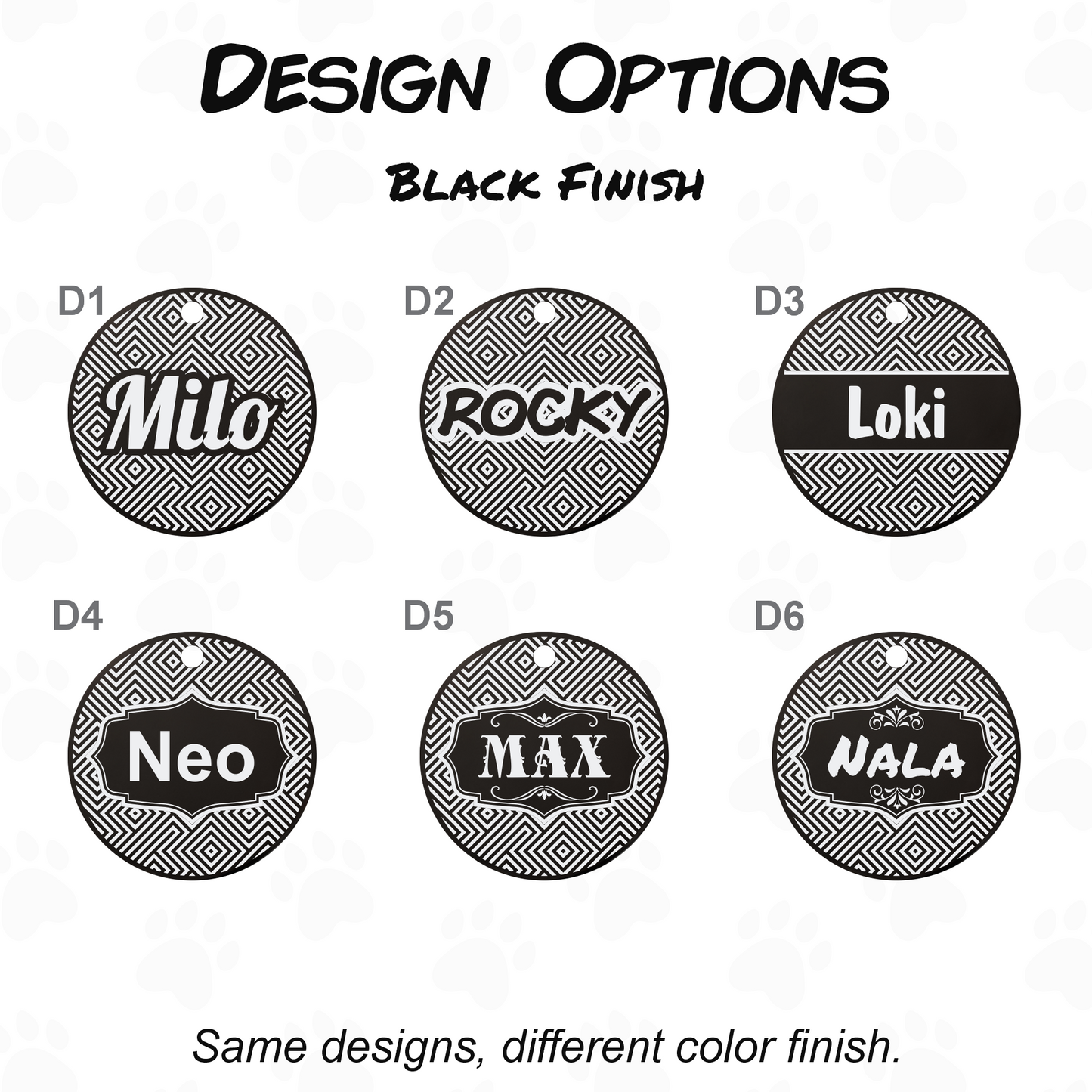 Dog Name Tag - Double Sided Engraved Pet Collar Tag