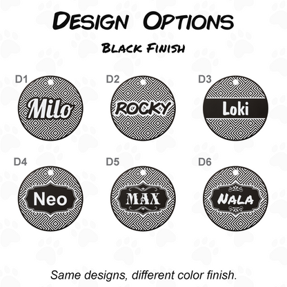 Dog Name Tag - Double Sided Engraved Pet Collar Tag