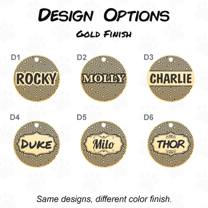 Dog Name Tag - Double Sided Engraved Pet Collar Tag