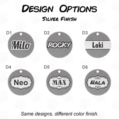 Dog Name Tag - Double Sided Engraved Pet Collar Tag