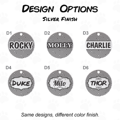 Dog Name Tag - Double Sided Engraved Pet Collar Tag