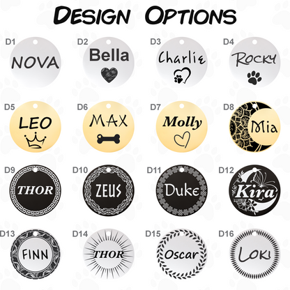 Stainless Steel Dog ID Tag - Custom Engraved Pet Tag