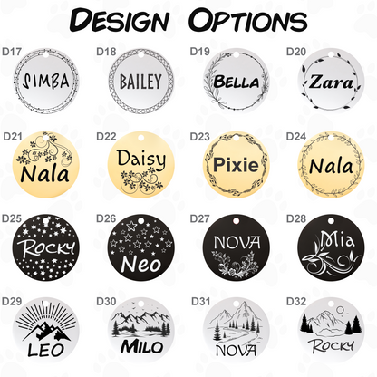 Stainless Steel Dog ID Tag - Custom Engraved Pet Tag