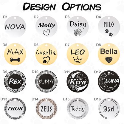 Engraved Dog Tag - Personalized Pet Collar Tag with ID