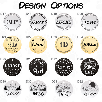 Engraved Dog Tag - Personalized Pet Collar Tag with ID