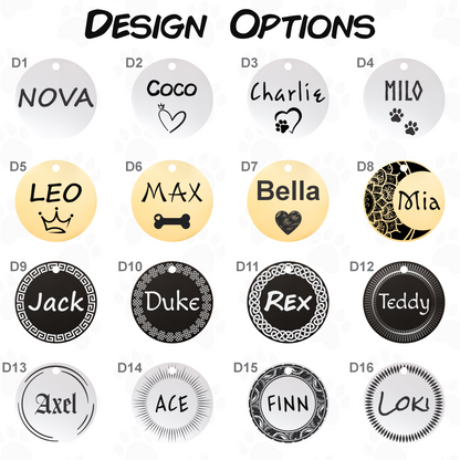 Engraved Dog Tag - Personalized Pet Collar Tag with ID