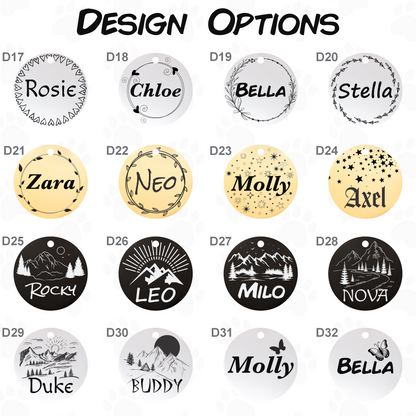Engraved Dog Tag - Personalized Pet Collar Tag with ID