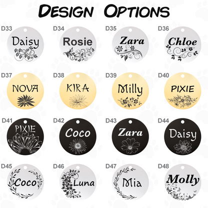 Engraved Dog Tag - Personalized Pet Collar Tag with ID