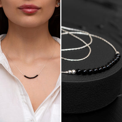 Timeless Silver or Gold-Filled Necklace with Stunning Onyx Beads