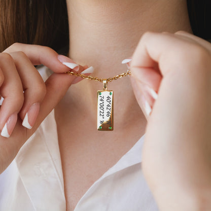 Engraved Coordinates Necklace – Custom Latitude Longitude Pendant