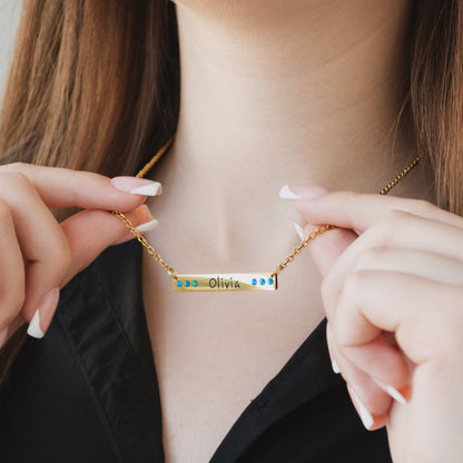 Engraved Name Necklace – Custom Minimalist Pendant