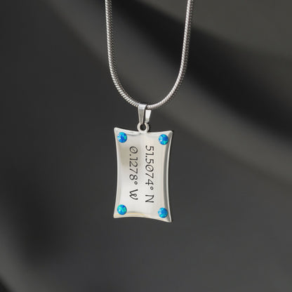Custom Engraved Coordinates Necklace – Minimalist Jewelry Gift