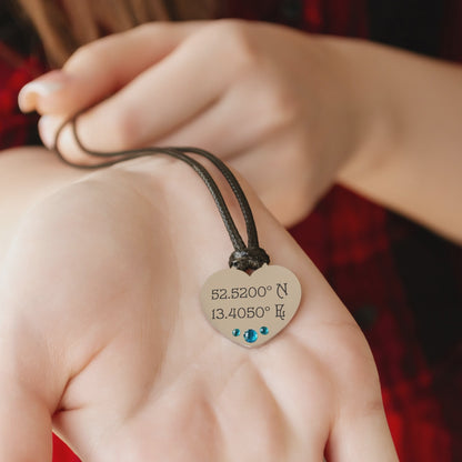 Custom Coordinates Pendant – Latitude Longitude Necklace Gift