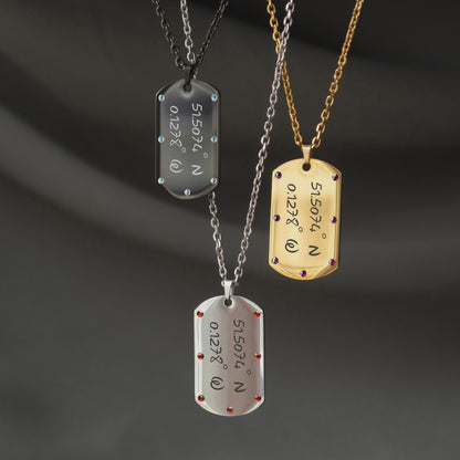 Personalized Latitude Longitude Necklace – Custom Engraved Jewelry